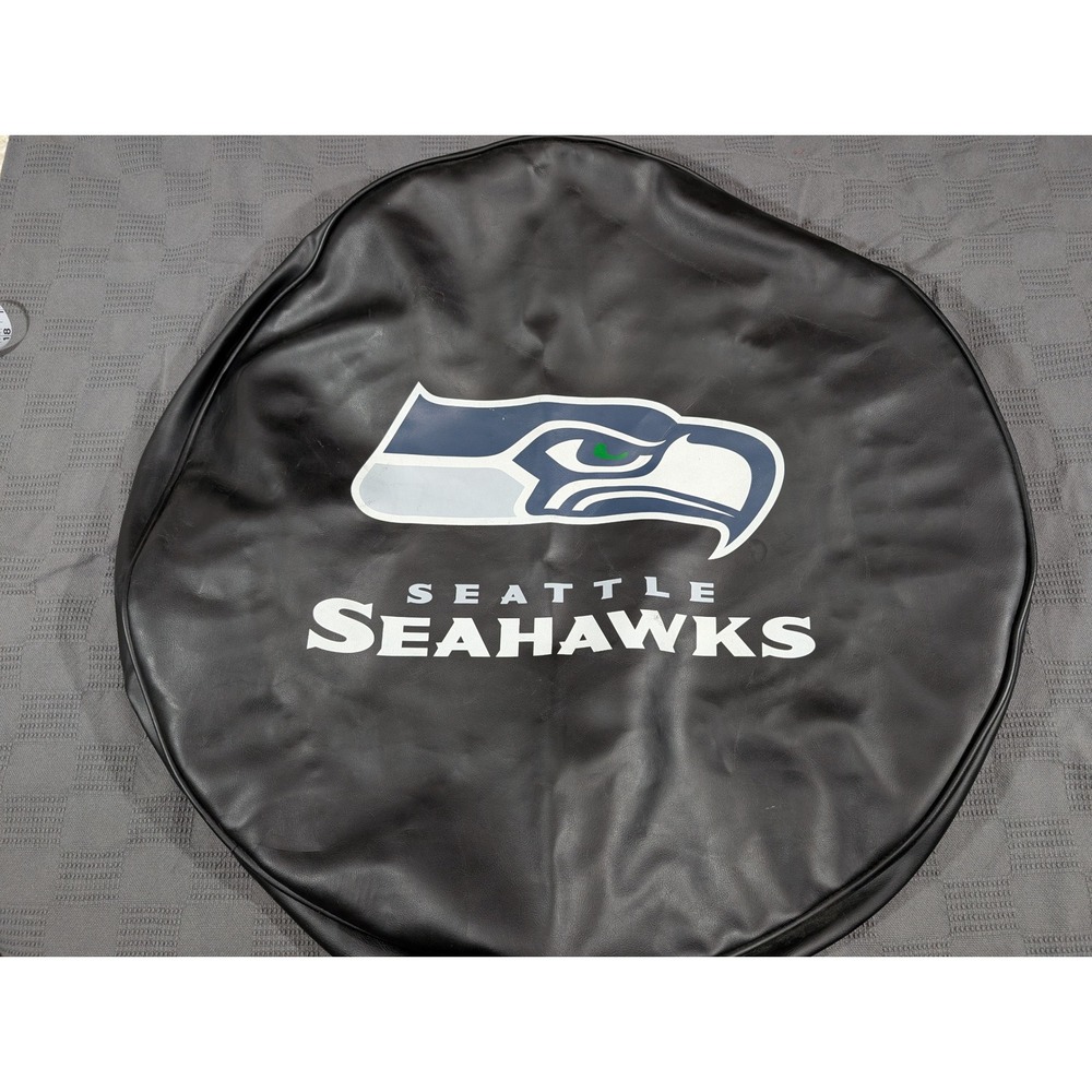Seattle Seahawks NFL Spare Tire Cover Black Vinyl SUV Jeep 29 Inch - NWOT